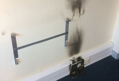 Electric Convector Heater Fire in a Southampton office