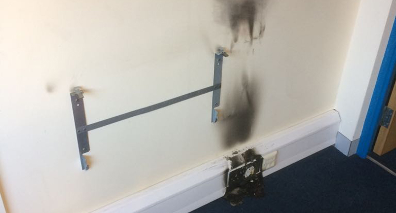 Electric Convector Heater Fire in a Southampton office